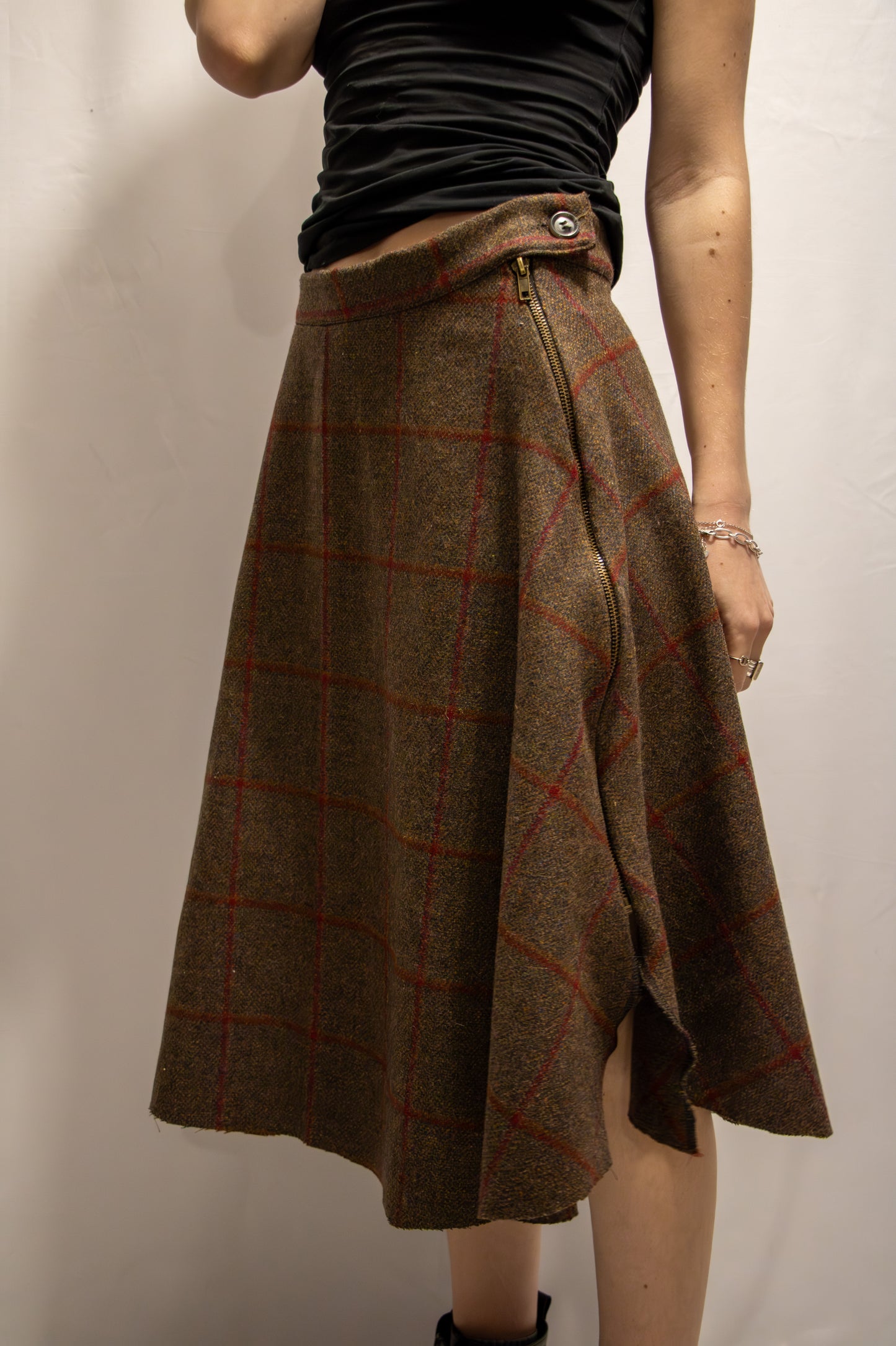 Jupe Tartan Marron