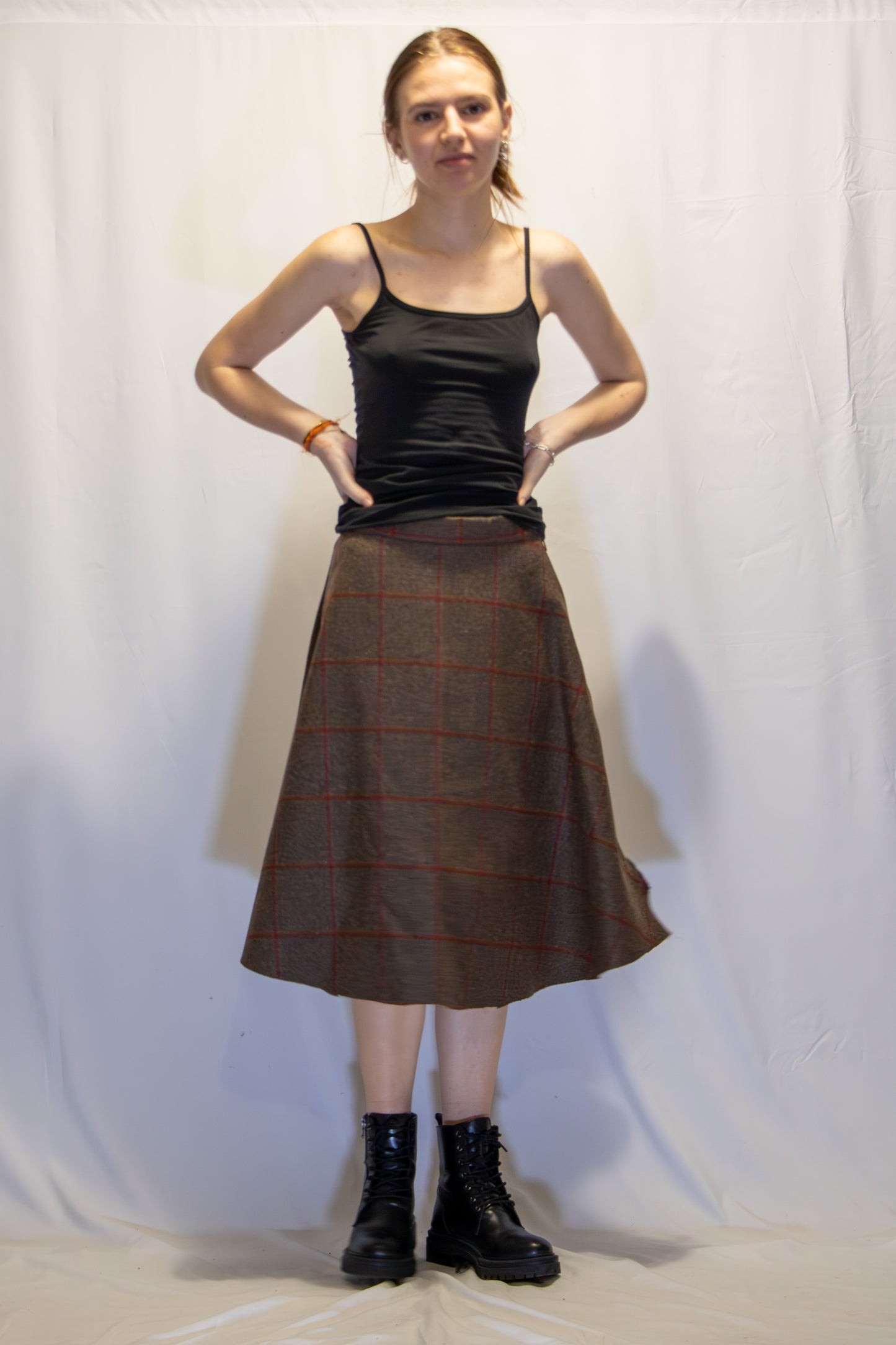 Jupe Tartan Marron